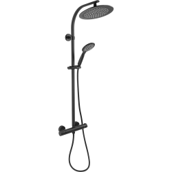 Douchekolom SucceBuy Doucheset, Douchesysteem Met Ronde Douchekop Van 203 Mm Handdouche En Afwerkset Wandgemonteerd Matzwarte Afwerking