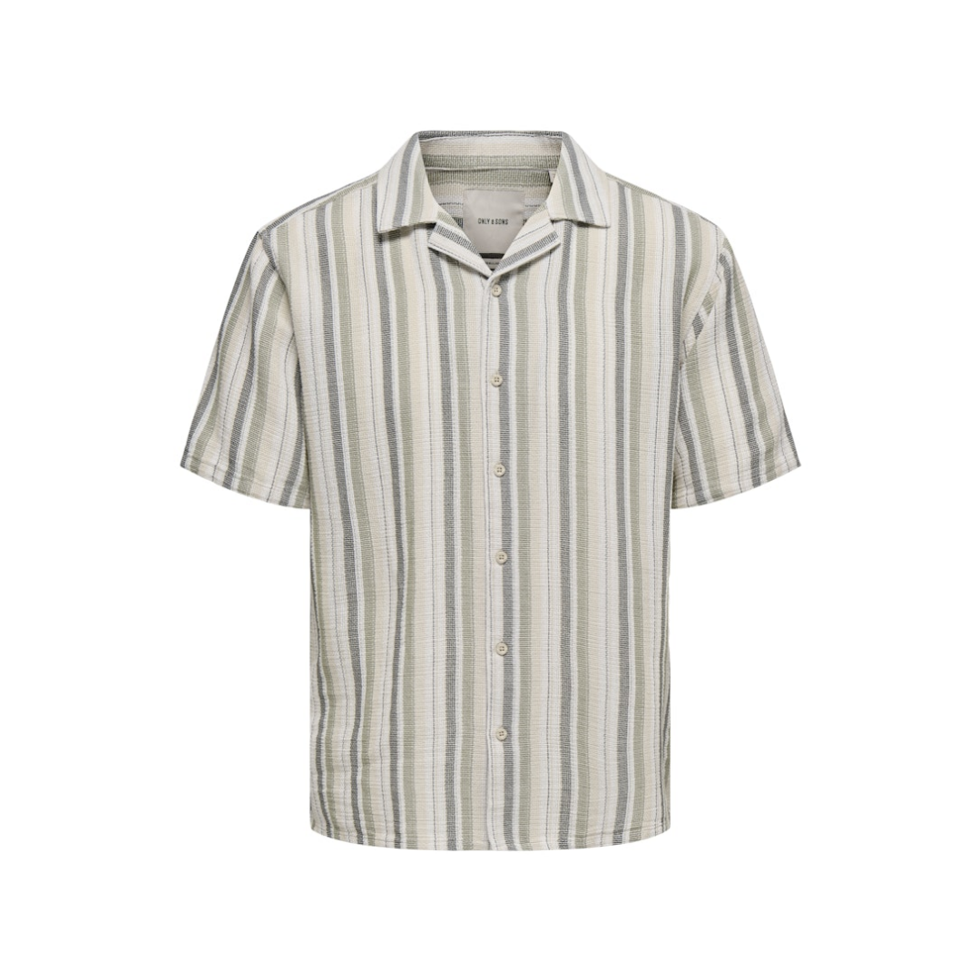 Only & Sons Reg Stripe Hemd Baumwolle-Polyester Seagrass