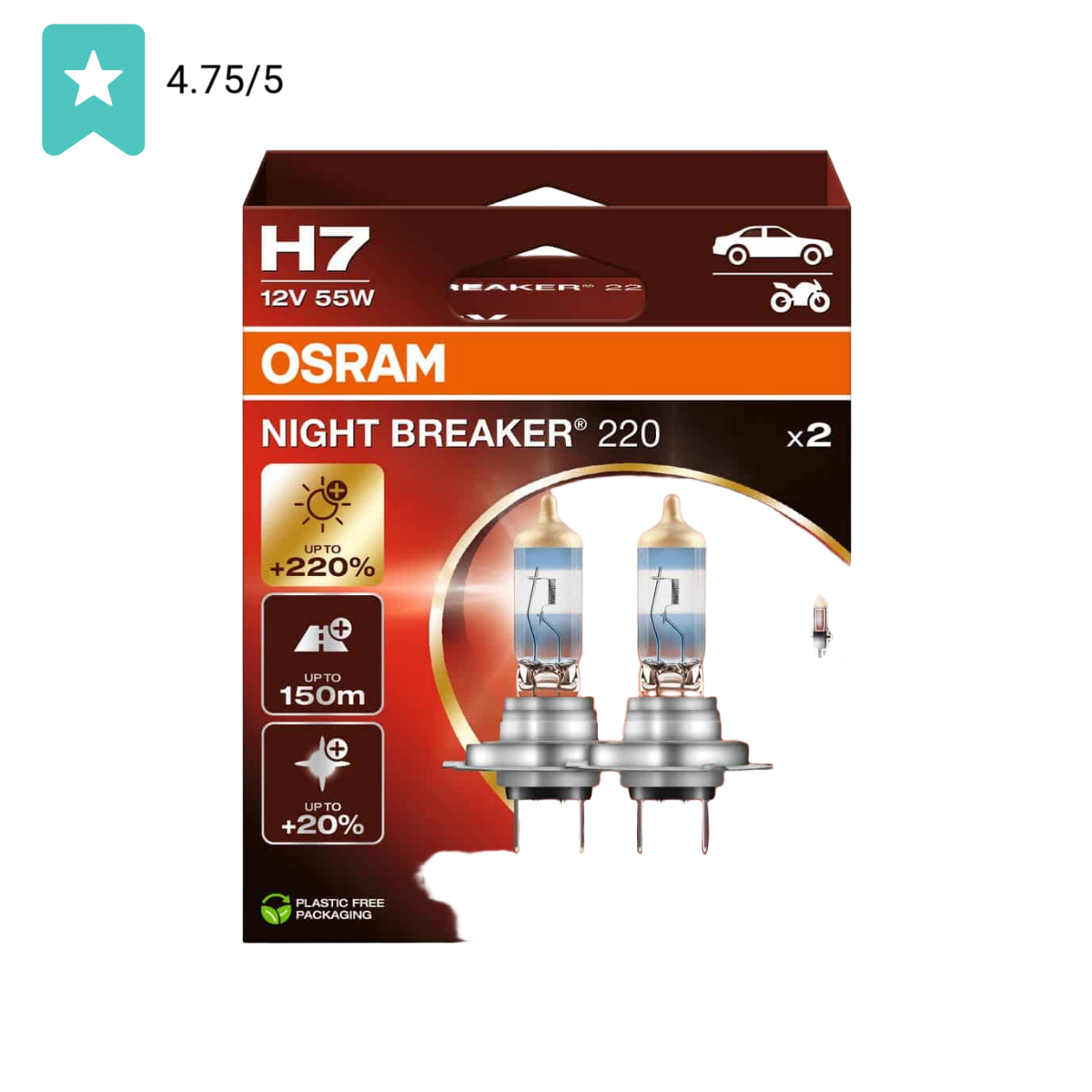 Osram Night Breaker 220 H7 12V 55W - 64210nb220-2hb - 2 stuks | Dutch Performance Products