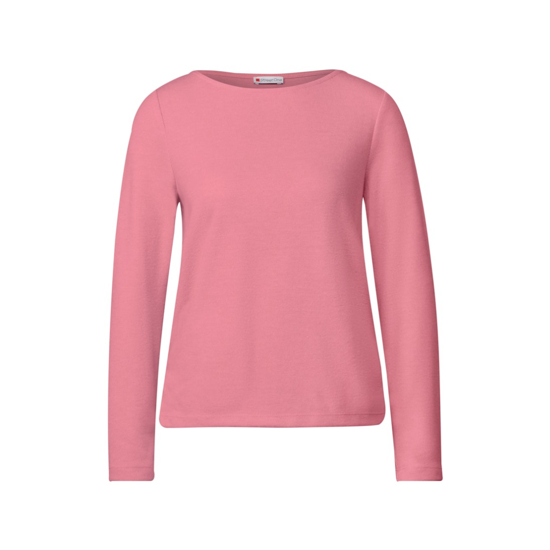 Street One - Damen Langarmshirt - Rosa Blau. - Größe: 42 - bei Tara-M