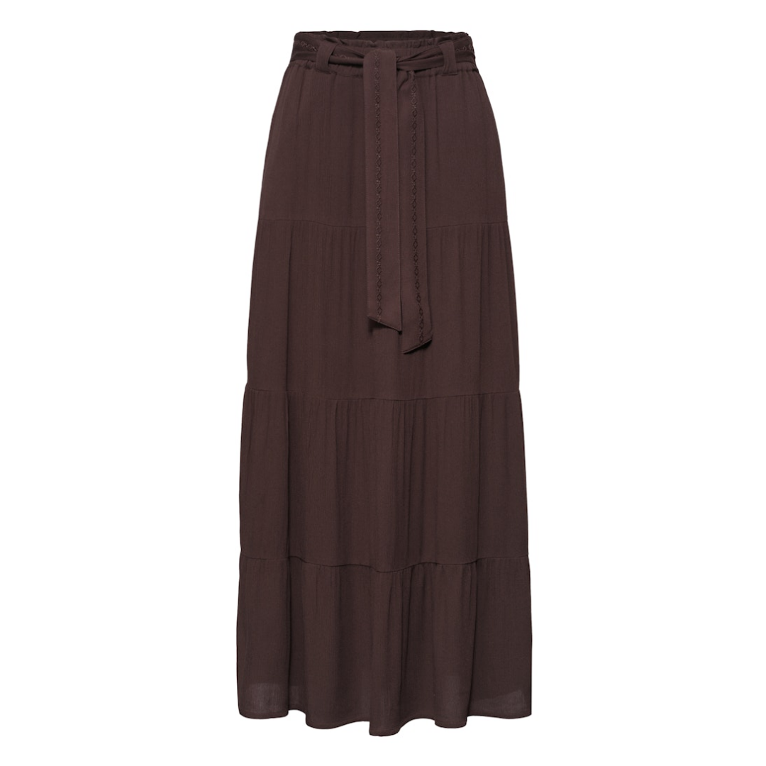 Street One Maxi Rock Volants Gürteldetail Espresso Brown