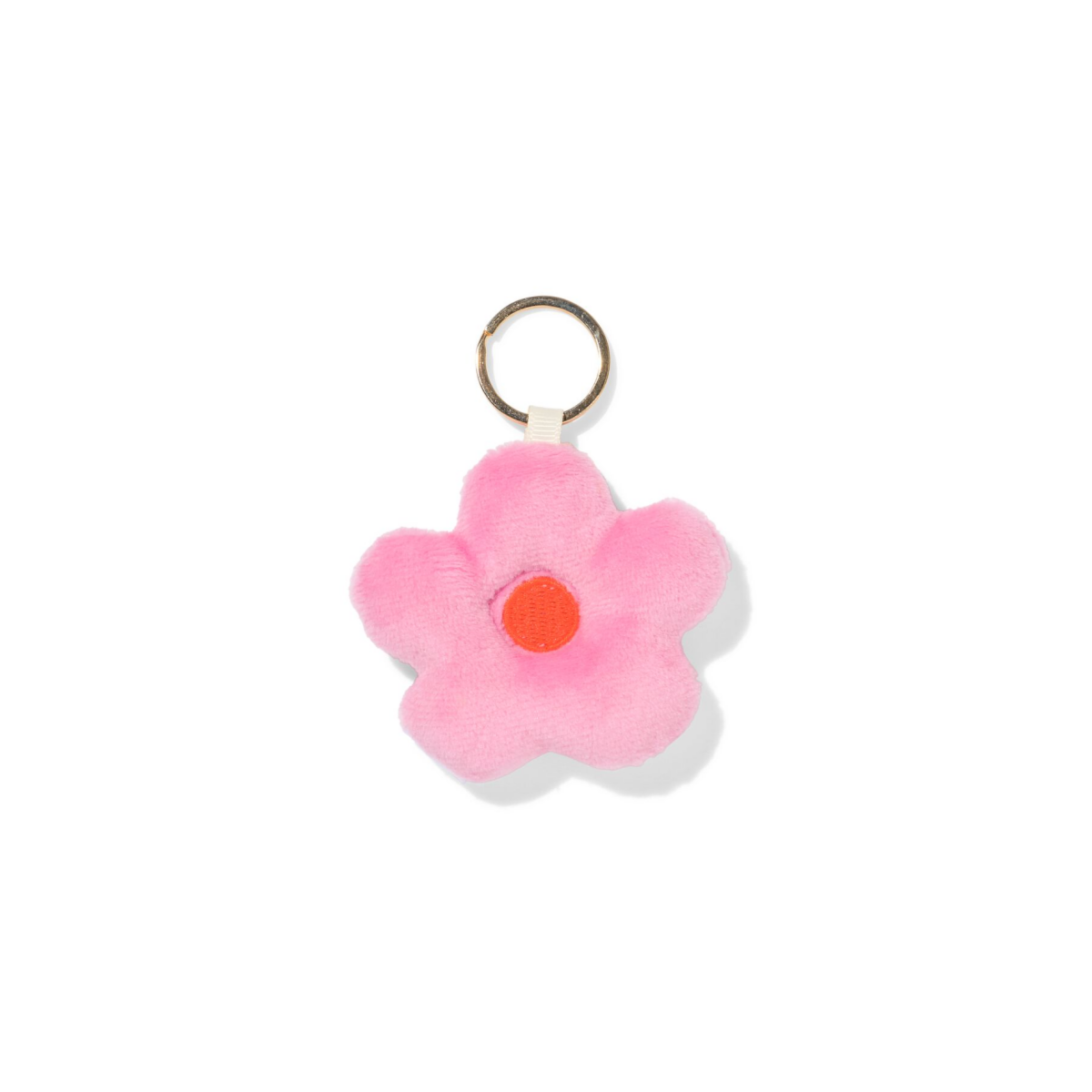 HEMA Sleutelhanger 7.5cm bloem roze oranje
