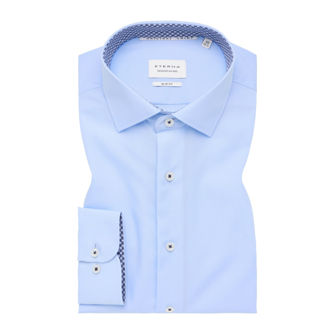 ETERNA - Herren Langarmhemd - Blau - Größe: 39 - bei Tara-M