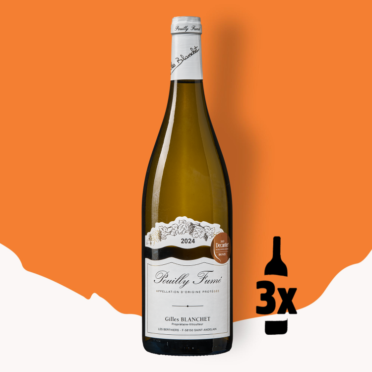 3 flessen Gilles Blanchet Pouilly-Fumé Probeerpakket 2024