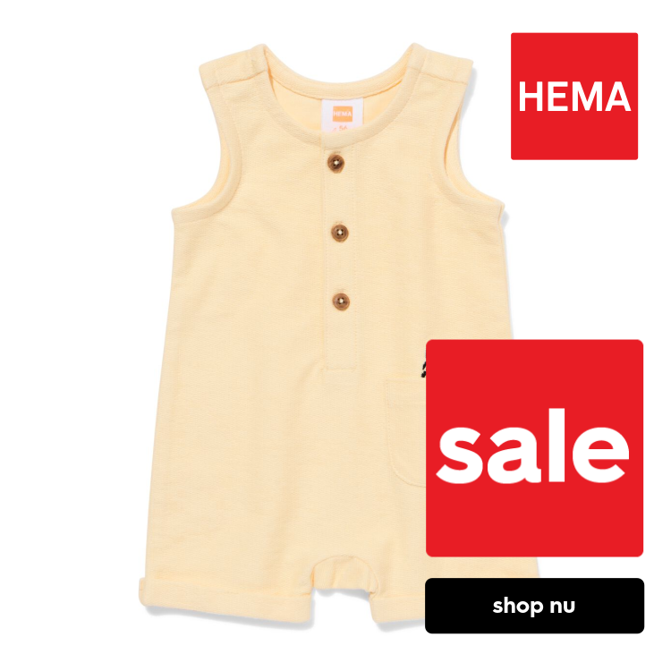 HEMA Takkie en Siepie babyjumpsuit jersey lichtgeel (lichtgeel)
