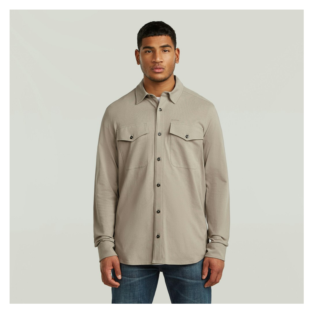 G-Star Raw Langarmhemd Marine Jersey Shirt Baumwolle Elephant Skin