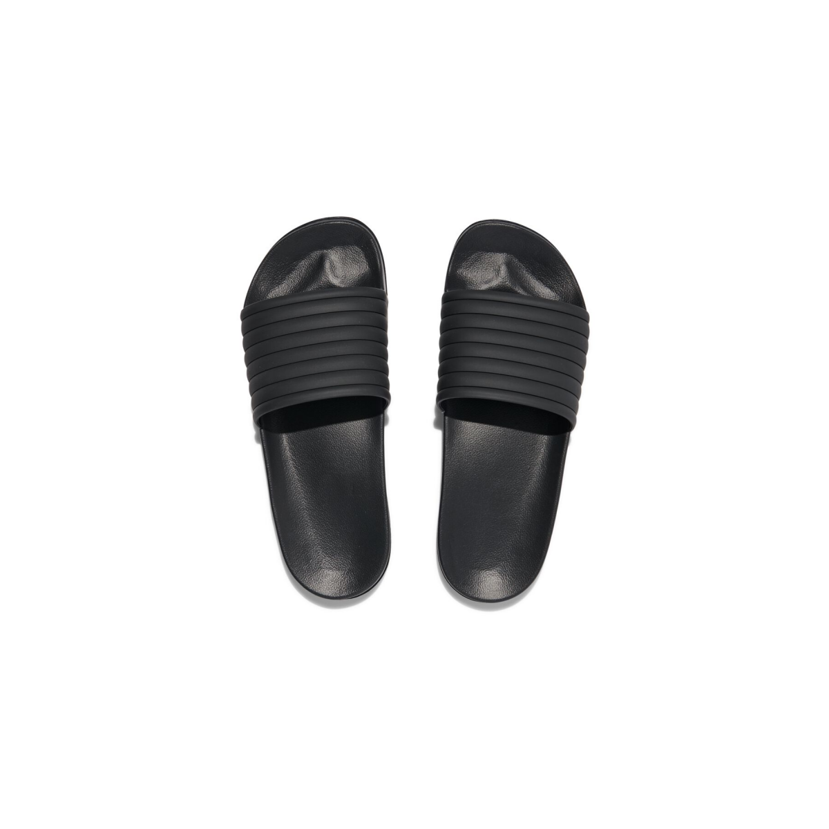 HEMA Heren badslippers met ribbelband zwart (zwart)