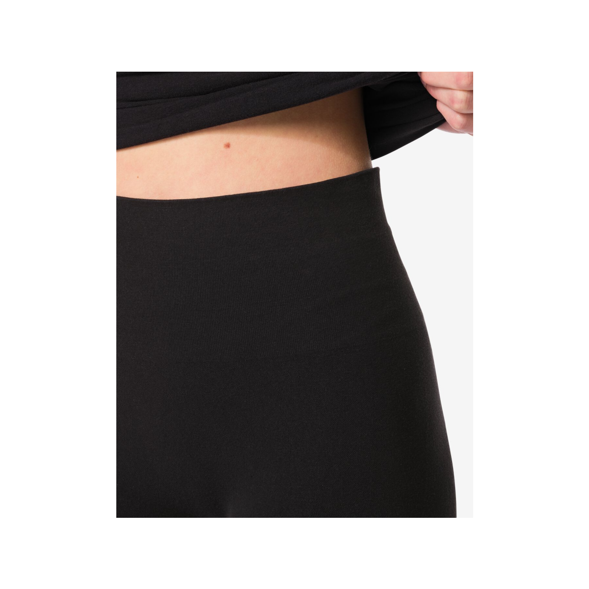 HEMA Licht corrigerende biker hoge taille naadloos katoen zwart (zwart)