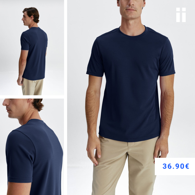 Camiseta hombre azul marino