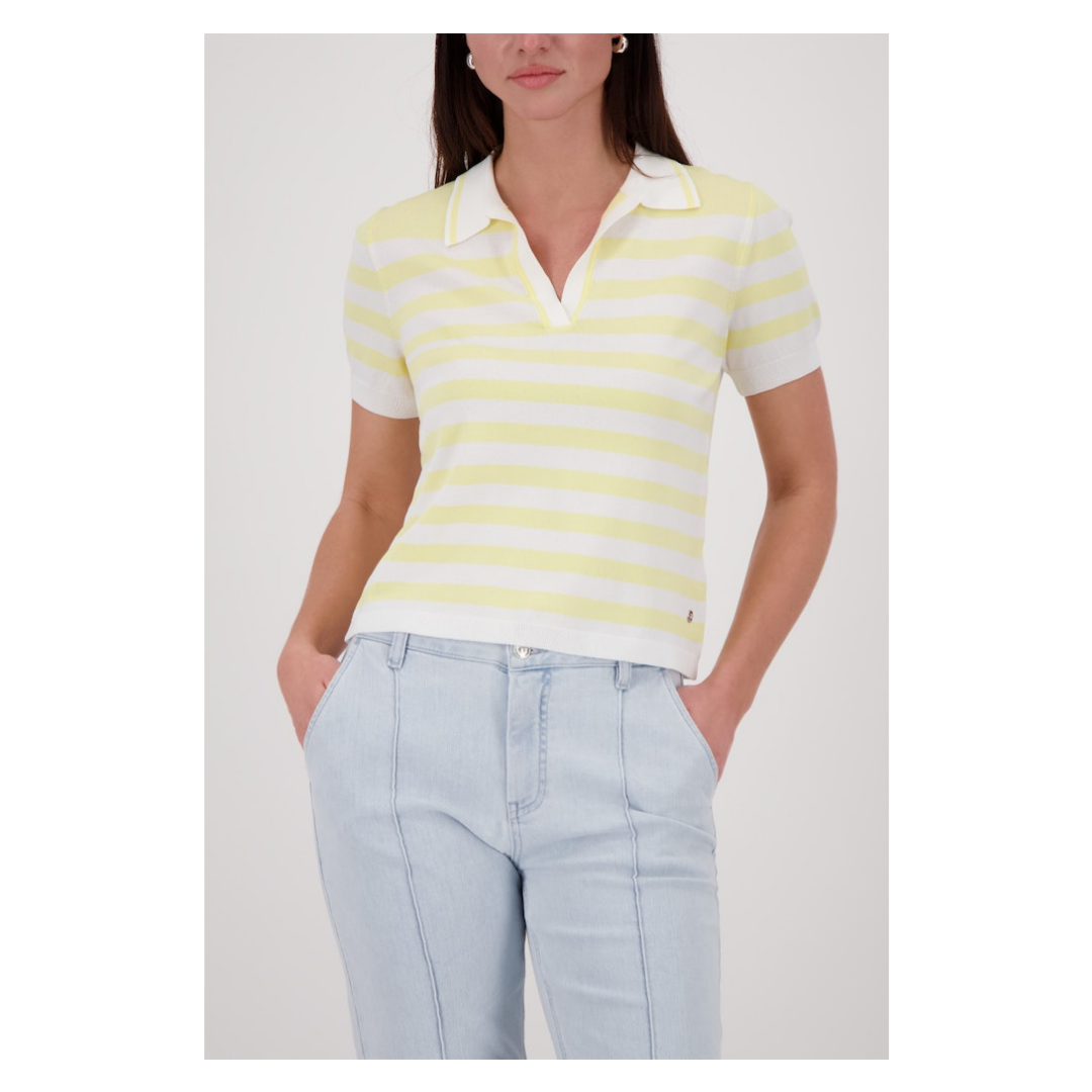 Monari - Damen Pullover - pastel yellow ringel - Größe: 40 - bei Tara-M