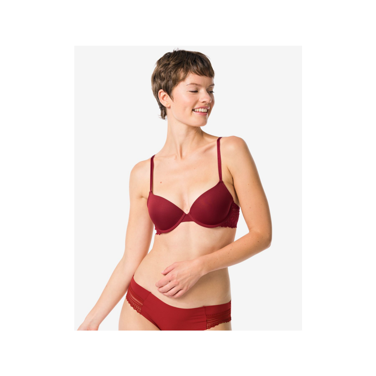 HEMA HEMA Push-up Bh Met Beugel Donkerrood (donkerrood)