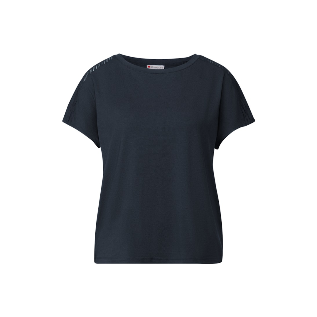 Street One - Damen T-Shirt - deepwater blue - Größe: 42 - bei Tara-M