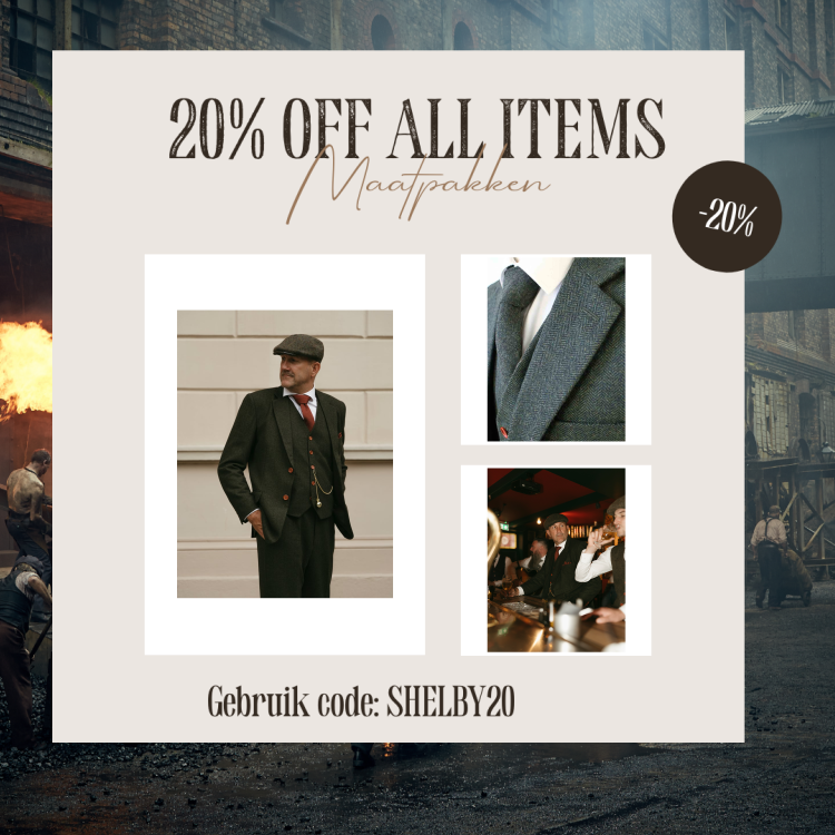 Maatpak Voor Heren | 3-delig Pak | Groen Visgraat | Thomas Shelby | Peaky Blinders | Peaky Blinders