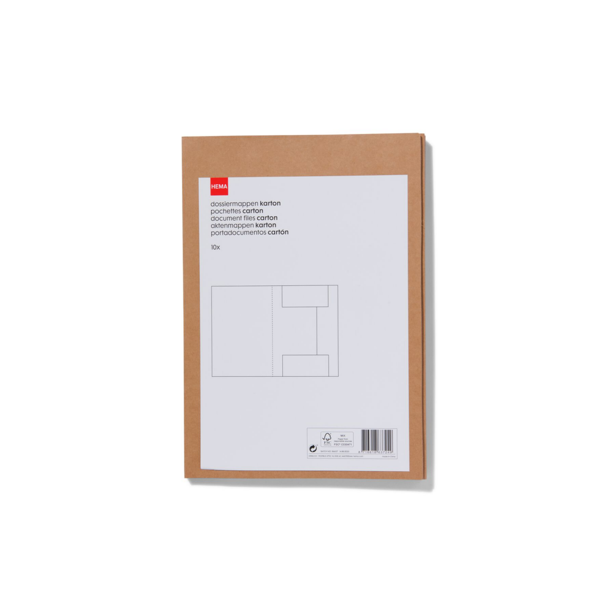 HEMA HEMA Dossiermappen Kraft A4 - 10 Stuks