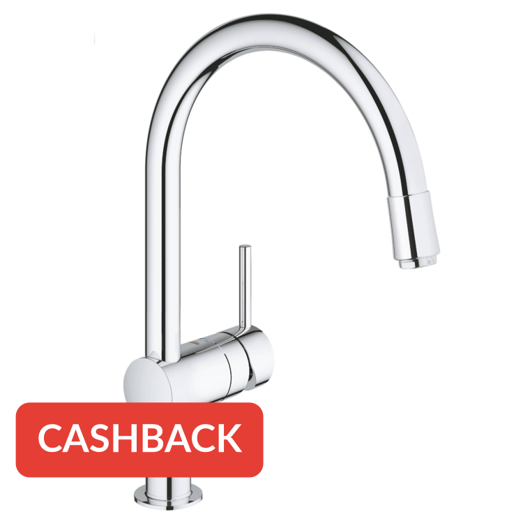Grohe Minta keukenkraan met mousseur chroom