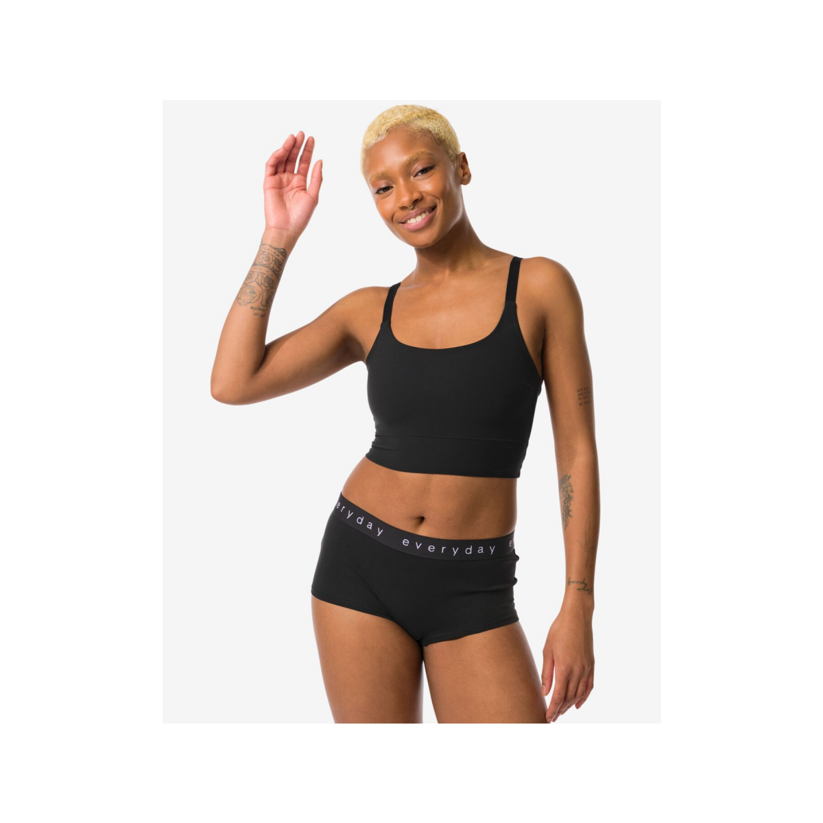 HEMA Damesboxer katoen everyday tailleband zwart (zwart)