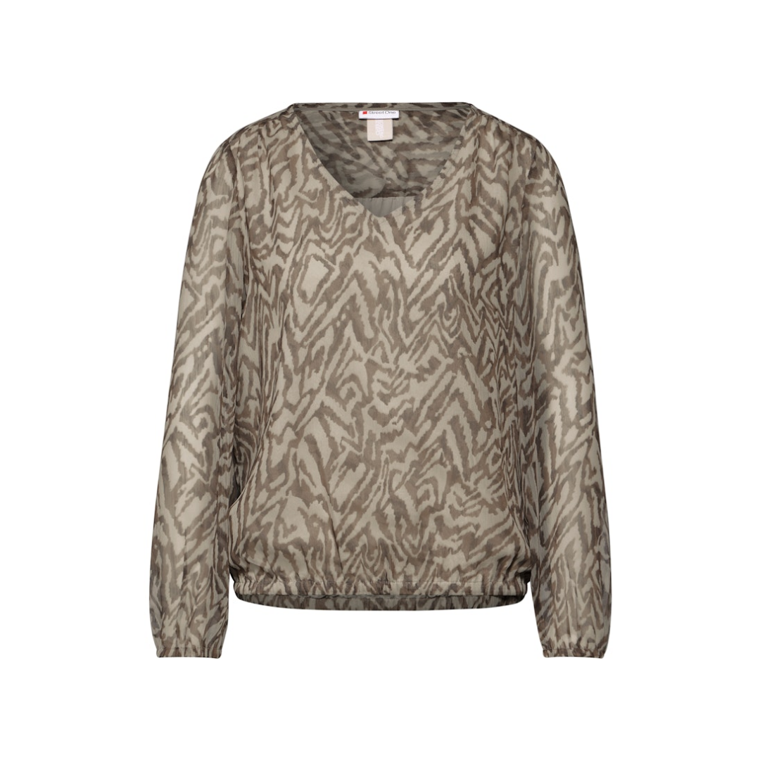 Street One - Damen Langarmbluse - Gelb sand - Größe: 40 - bei Tara-M