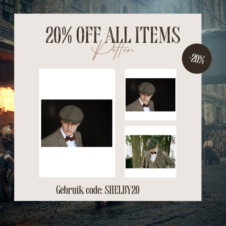 CitySport Cap Deluxe | Groen Wol Visgraat | 8-Panelen | Peaky Blinders