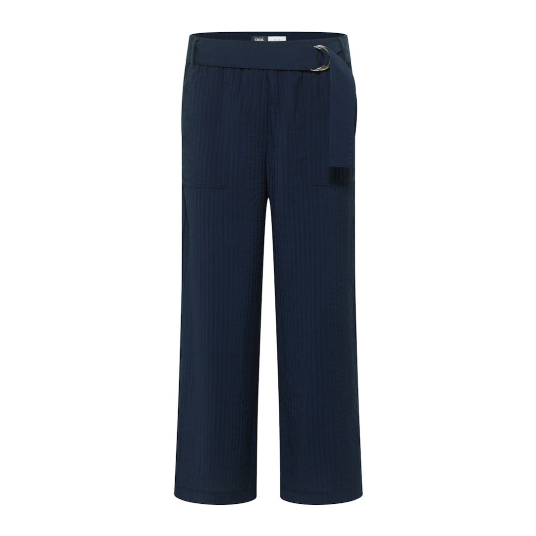 cecil Hose High Waist Wide Leg Loose Fit Viskose-Polyamide Blau
