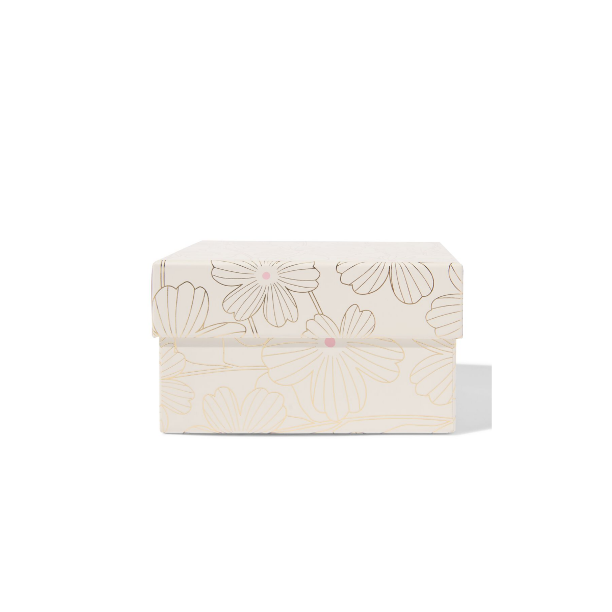 HEMA HEMA Doos M 9x16.5x16.5cm Karton Bloemen (goud)