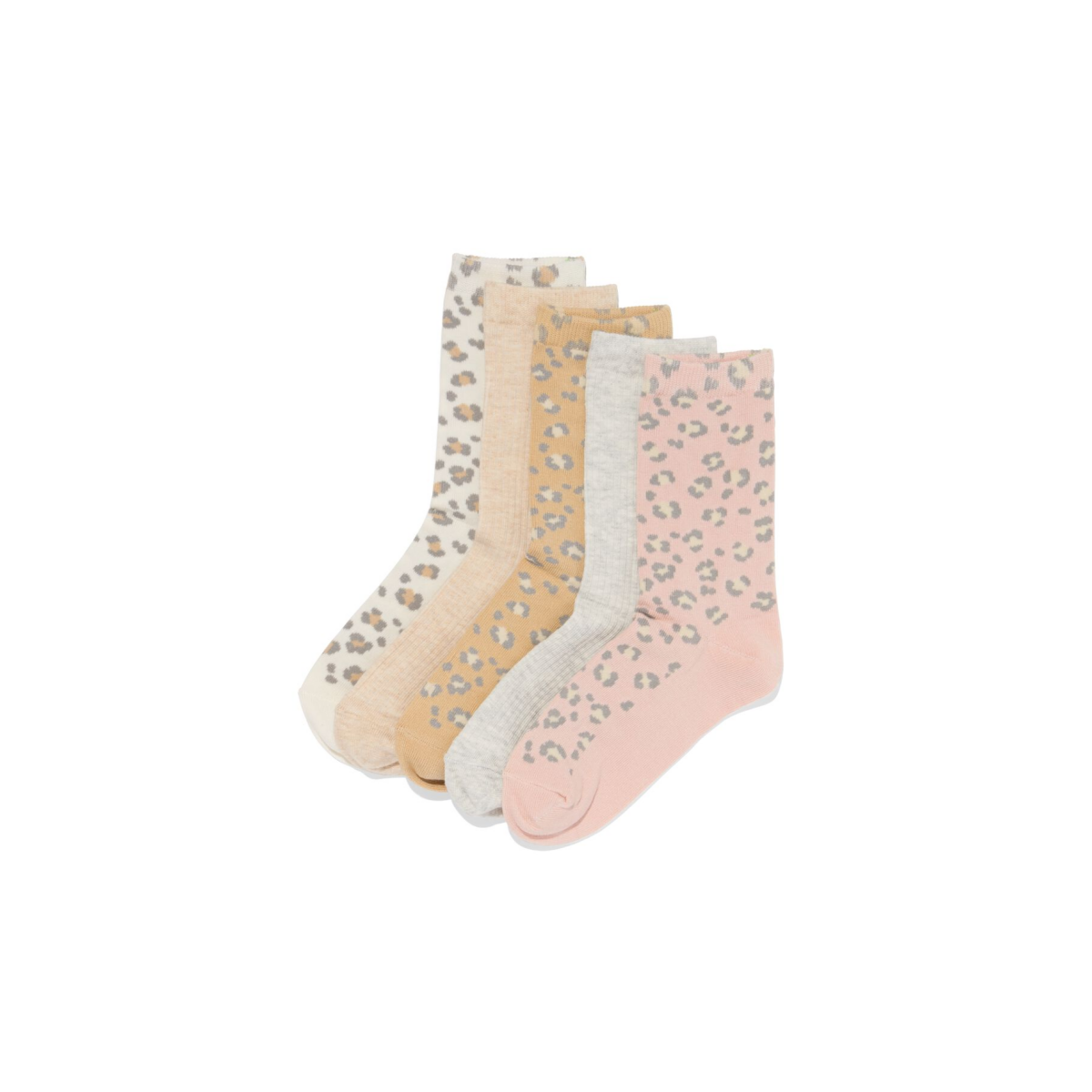 HEMA HEMA Damessokken Panter - 5 Paar Beige (beige)