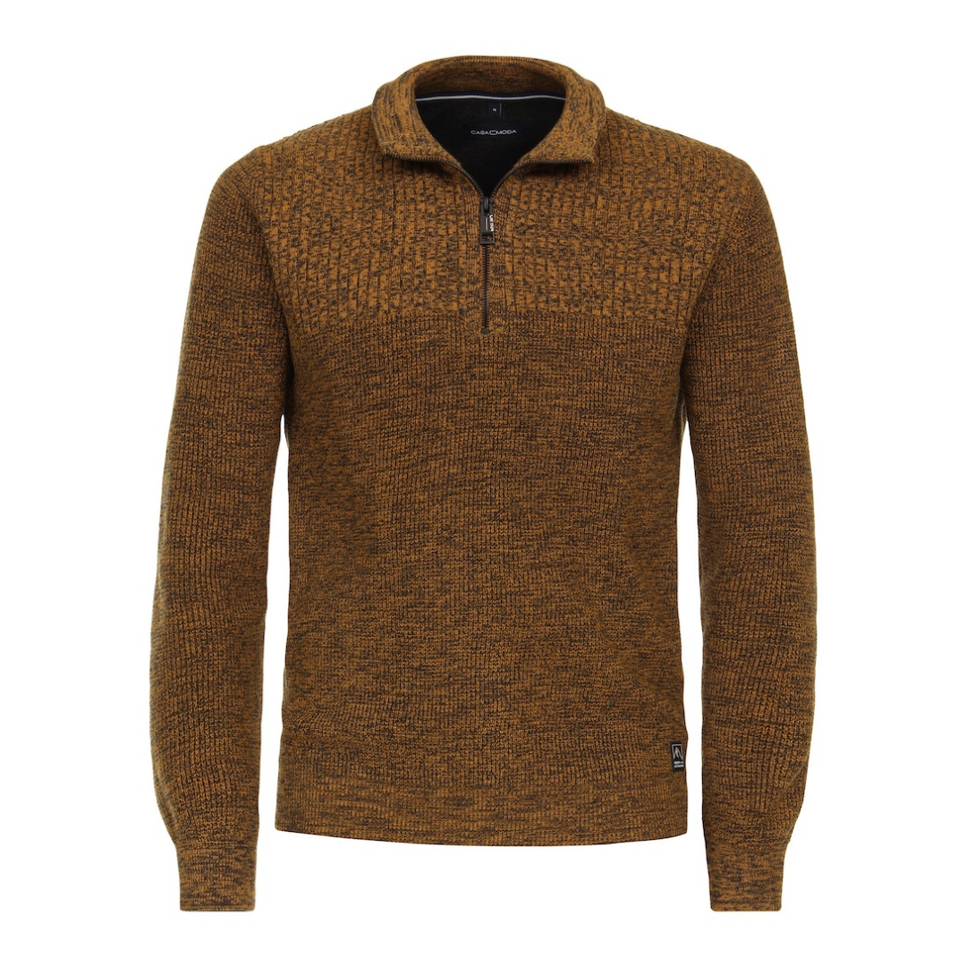 casamoda Pullover Troyer 60% Baumwolle 40% Polyacryl Orange