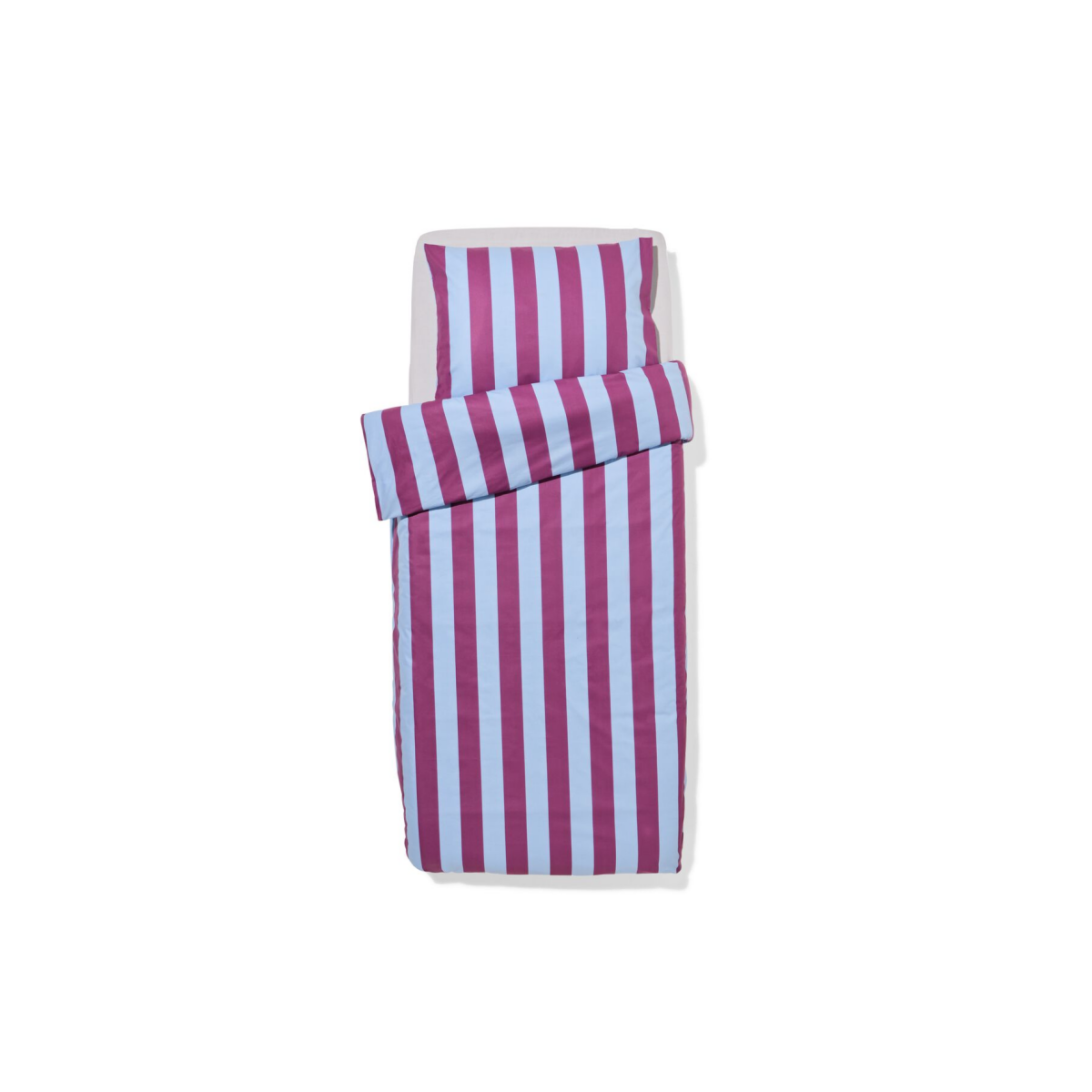 HEMA HEMA Dekbedovertrek 140x200/220cm Zacht Katoen Strepen Blauw-paars (multi)