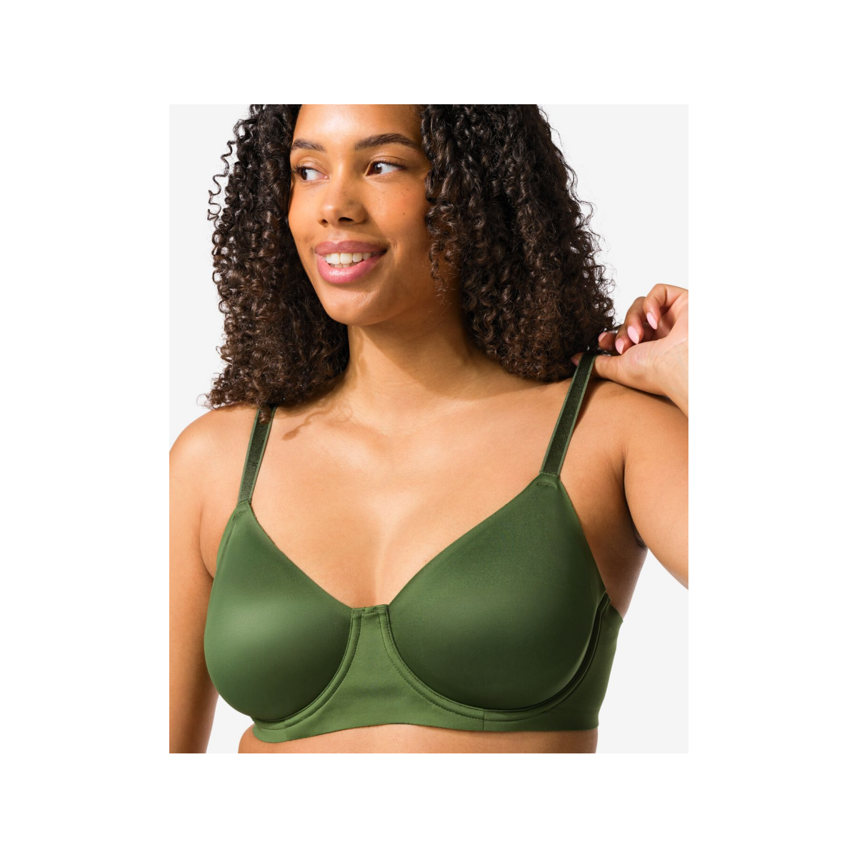 HEMA Niet voorgevormde bh met beugel donkergroen (donkergroen)