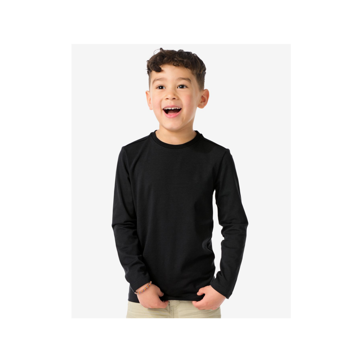 HEMA Kinder basis t-shirts stretch katoen - 2 stuks zwart (zwart)