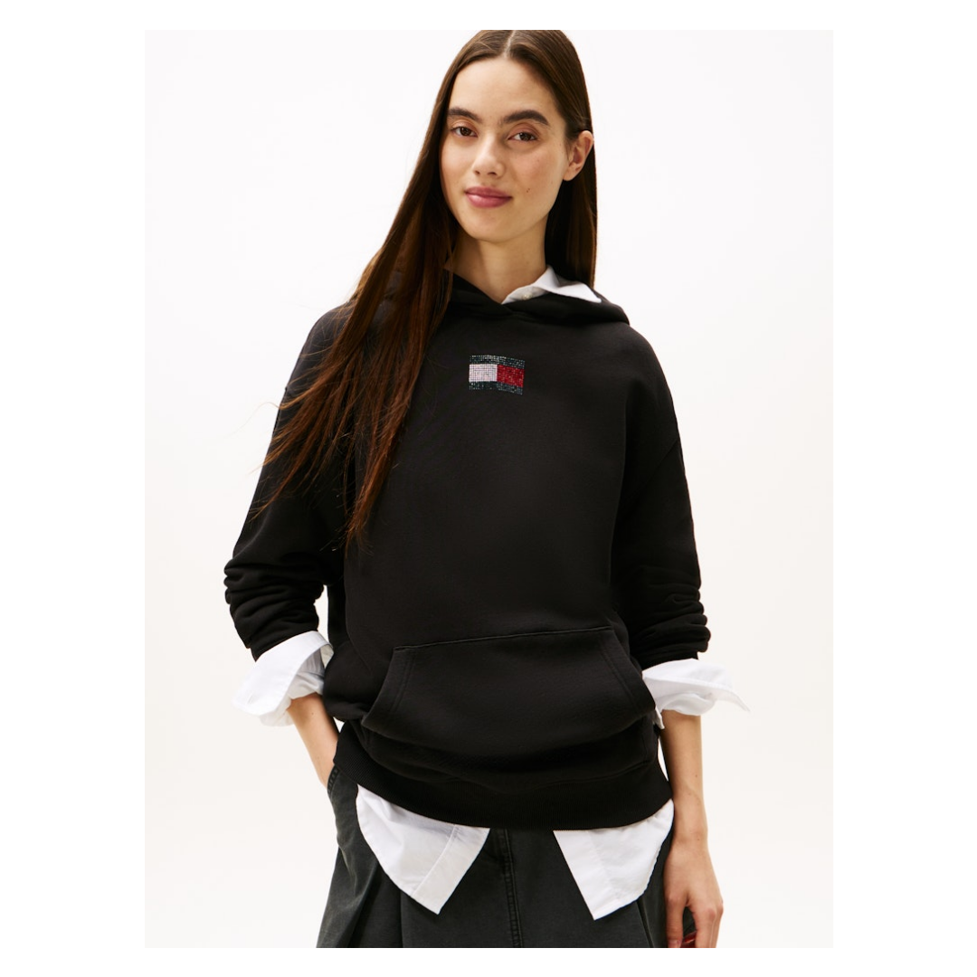 Tommy Jeans - Damen Sweatshirt - Schwarz - Größe: S - bei Tara-M