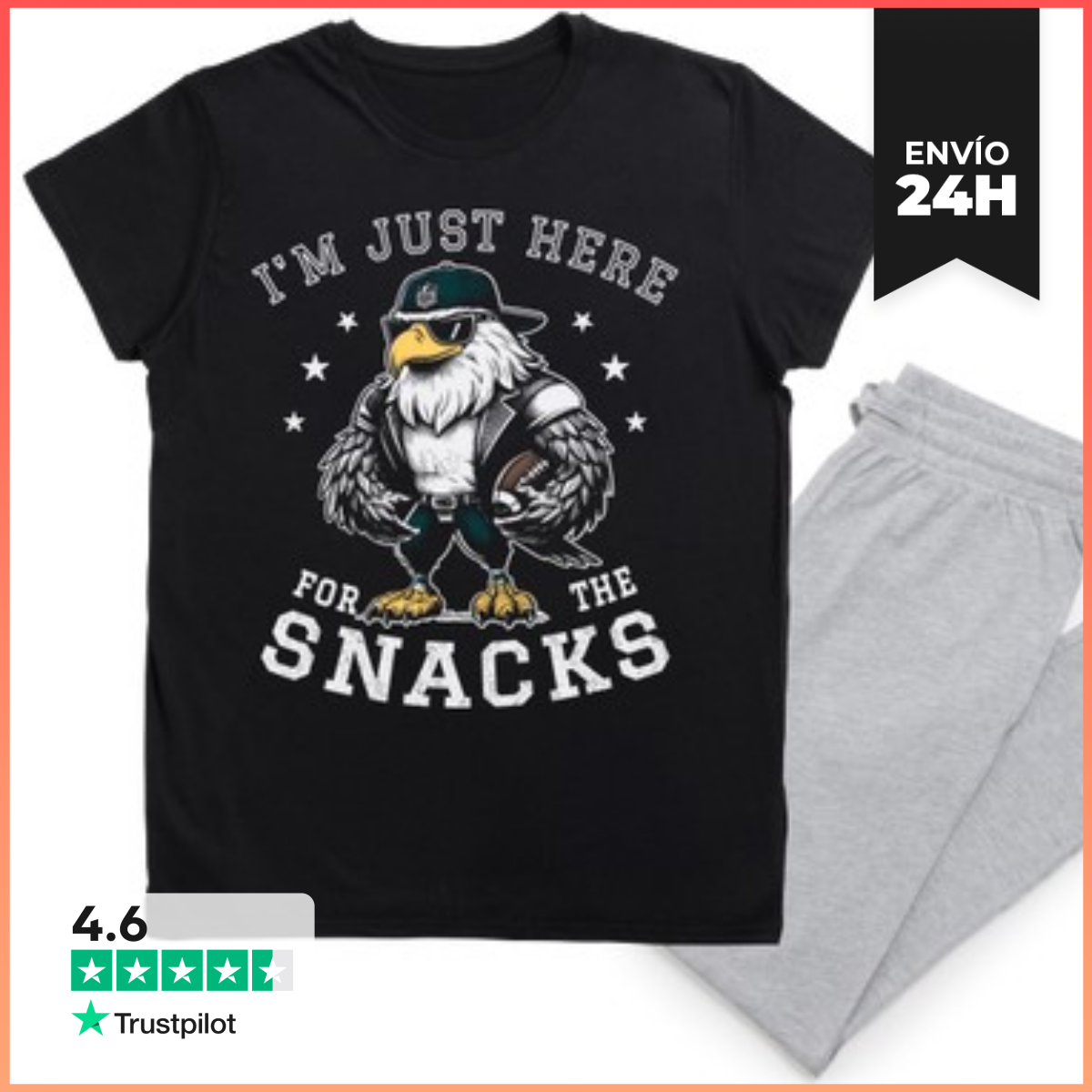 Pijama IM JUST HERE FOR THE SNACKS EAGLE laTostadora