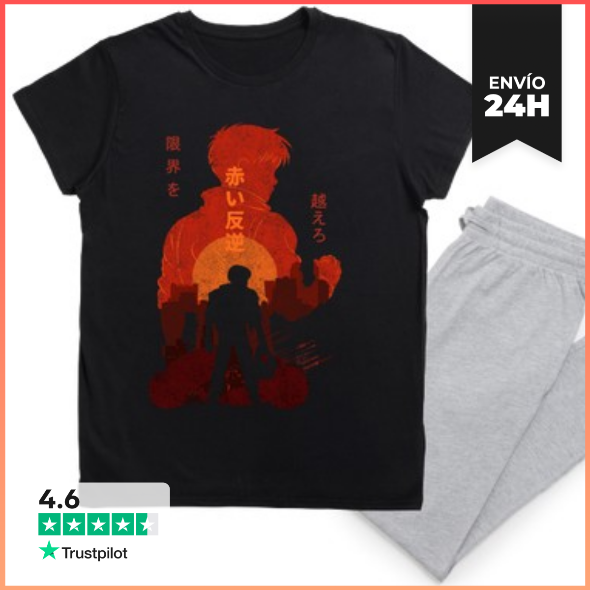 Pijama anime rebelión carmesí - arte cyberpunk laTostadora