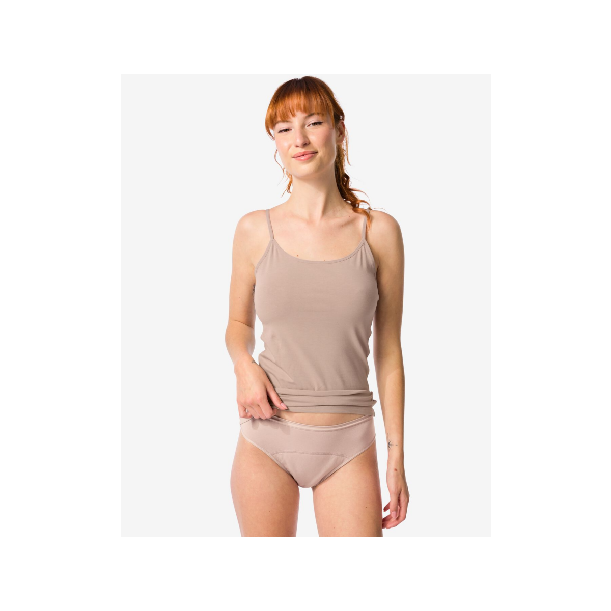 HEMA Menstruatieslip katoen hoge absorptie beige (beige)