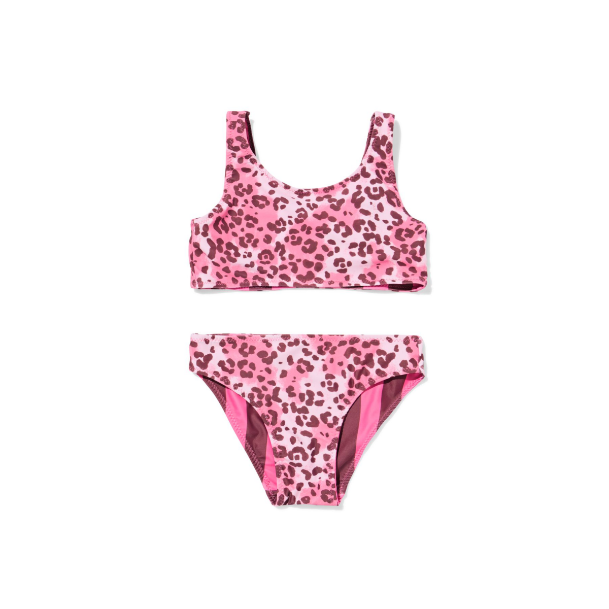 HEMA Omkeerbare kinderbikini luipaard-strepen roze (roze)