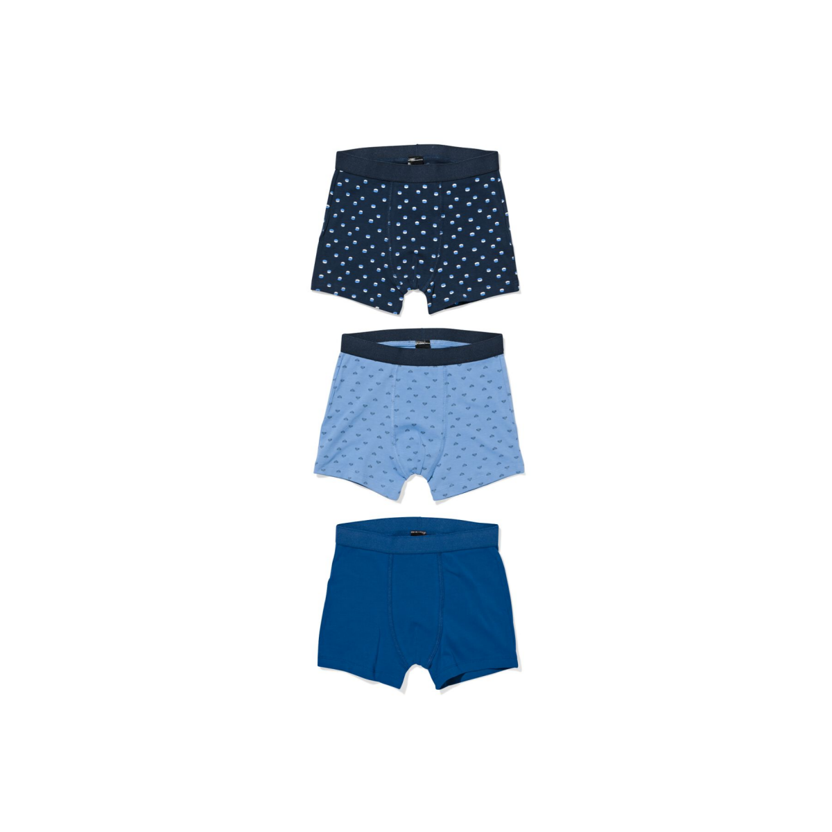HEMA HEMA Kinderboxers Grafisch - 3 Stuks Blauw (blauw)