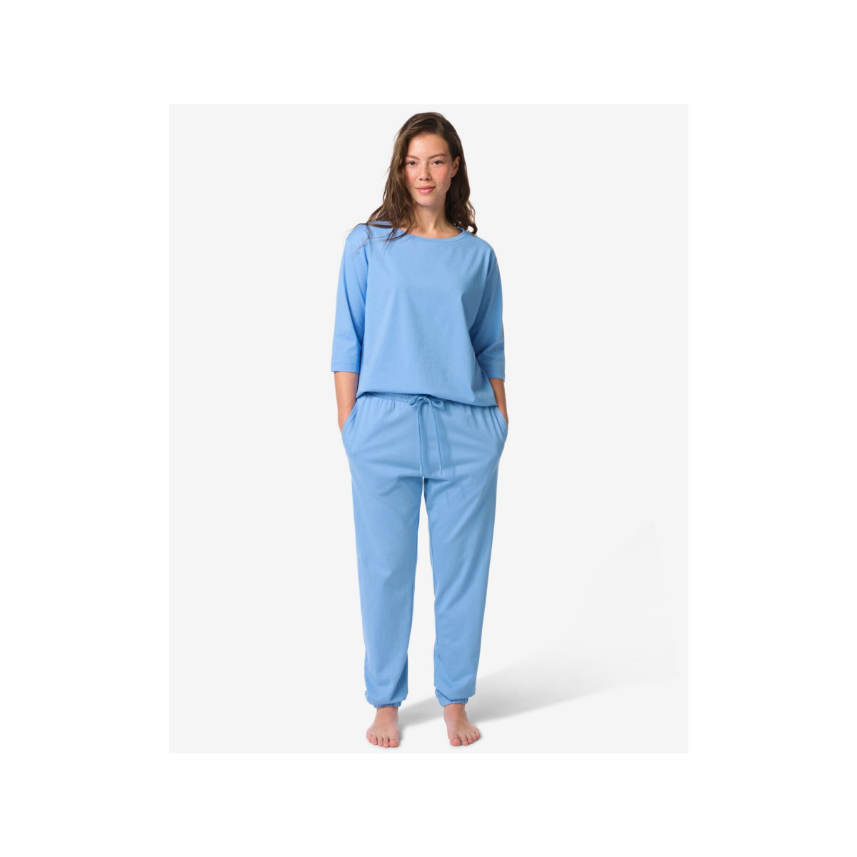 HEMA Damespyjamabroek jersey blauw (blauw)