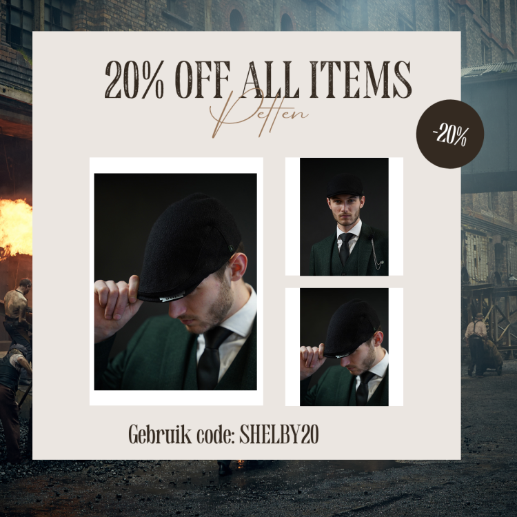 Heather Highland Pet | Harris Tweed | Klassieke Flat Cap | Zwart | Peaky Blinders