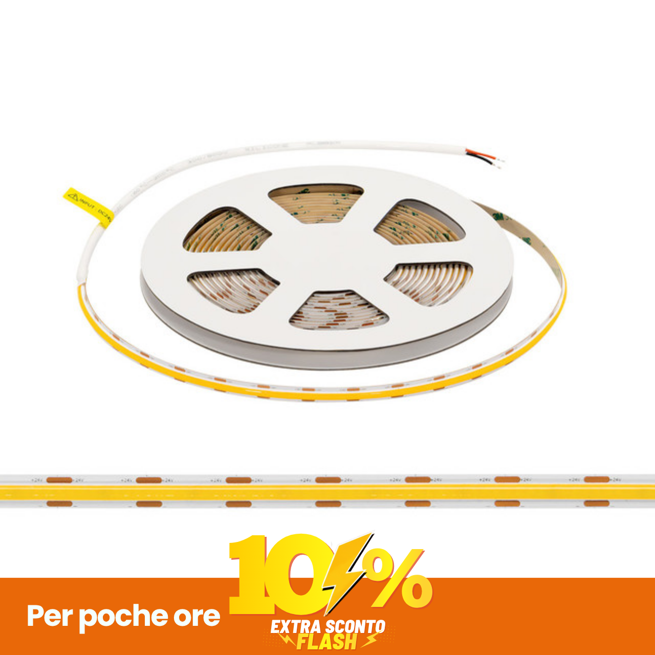 Striscia LED COB 24V 10W/M CRI>90 Professionale - IP20 - 5 Metri-image