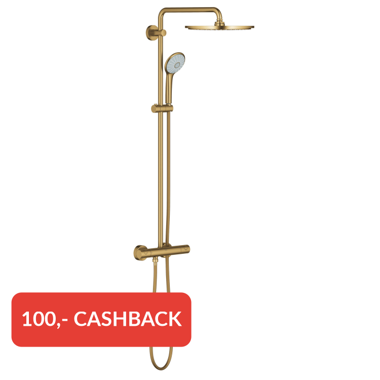 Grohe Euphoria XXL 310 regendoucheset met 4 straalsoorten en thermostaatkraan Ø31cm cool sunrise geborsteld