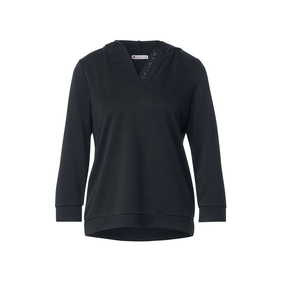 Street One - Damen Langarmshirt - Schwarz - Größe: 42 - bei Tara-M