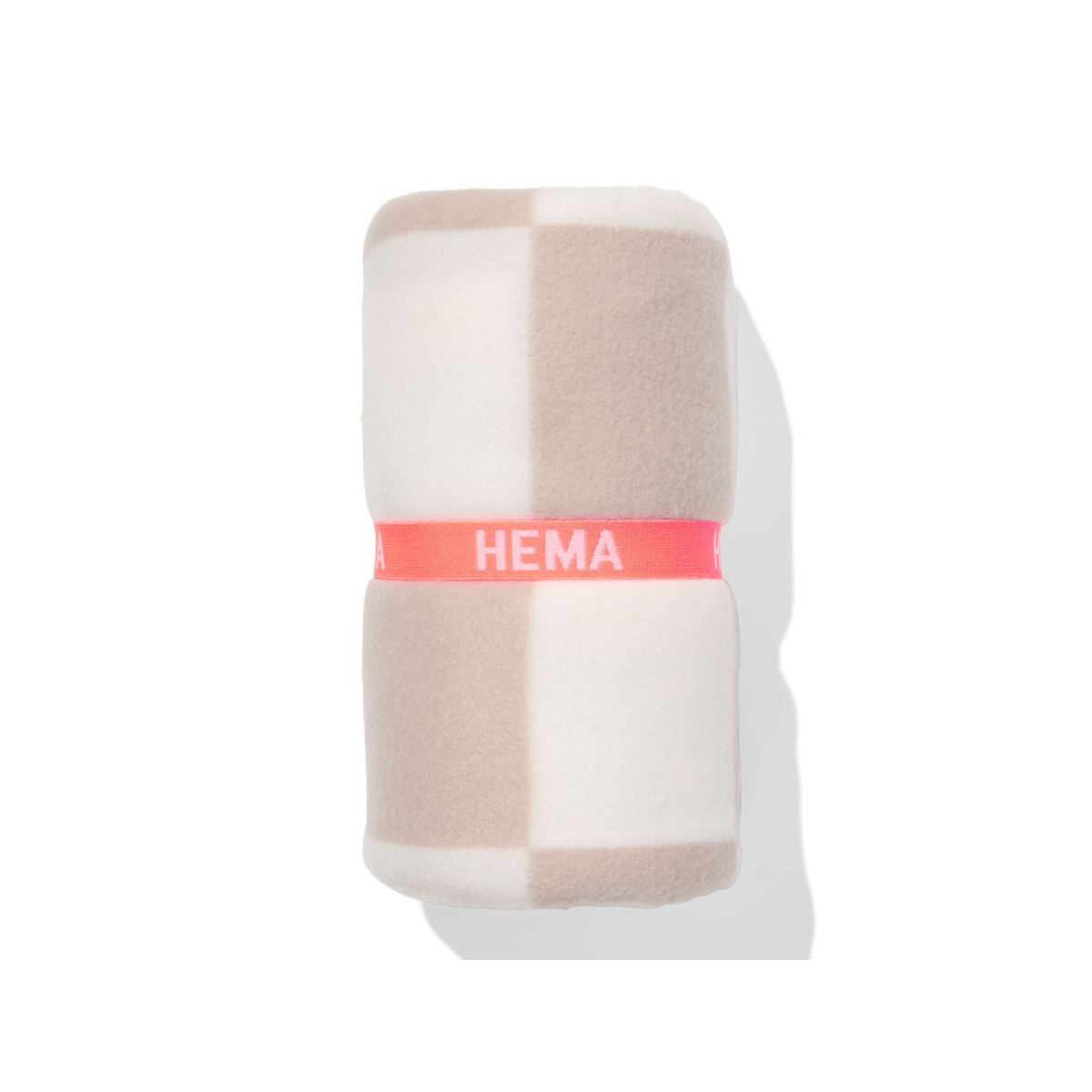 HEMA HEMA Plaid 130x150cm Fleece Geblokt (bruin)