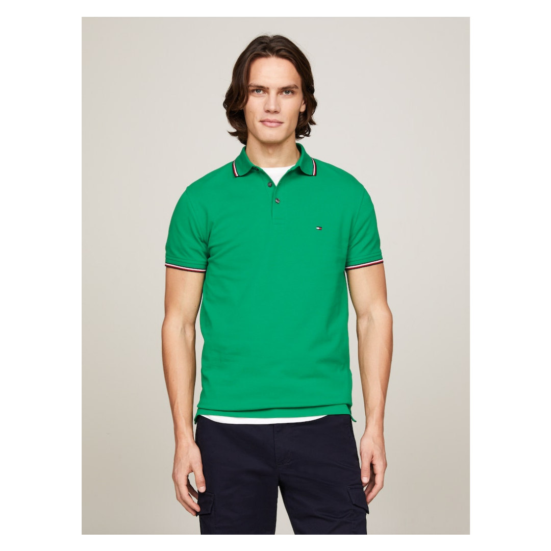Tommy Hilfiger Polo Slim Baumwolle Olympic Green