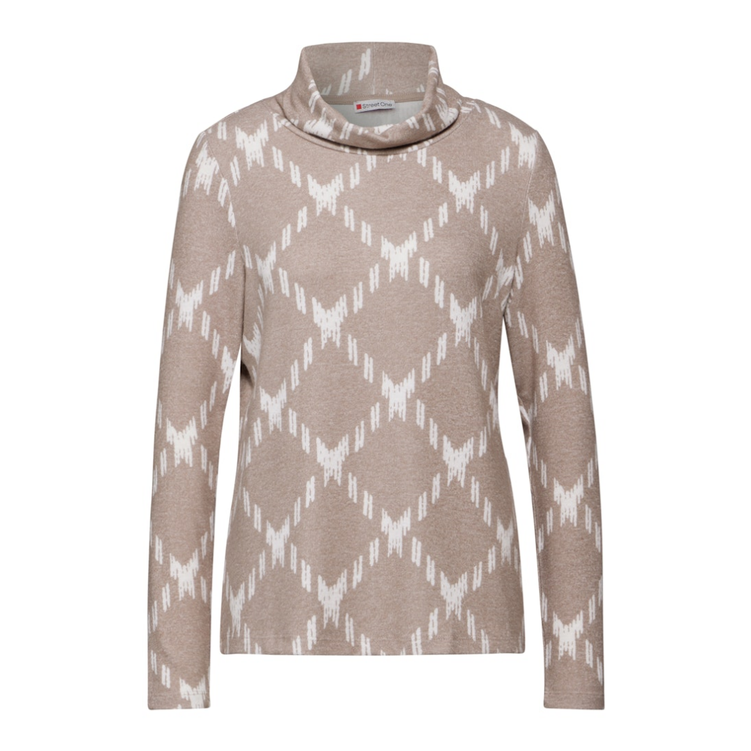 Street One - Damen Langarmshirt - Braun - Größe: 38 - bei Tara-M