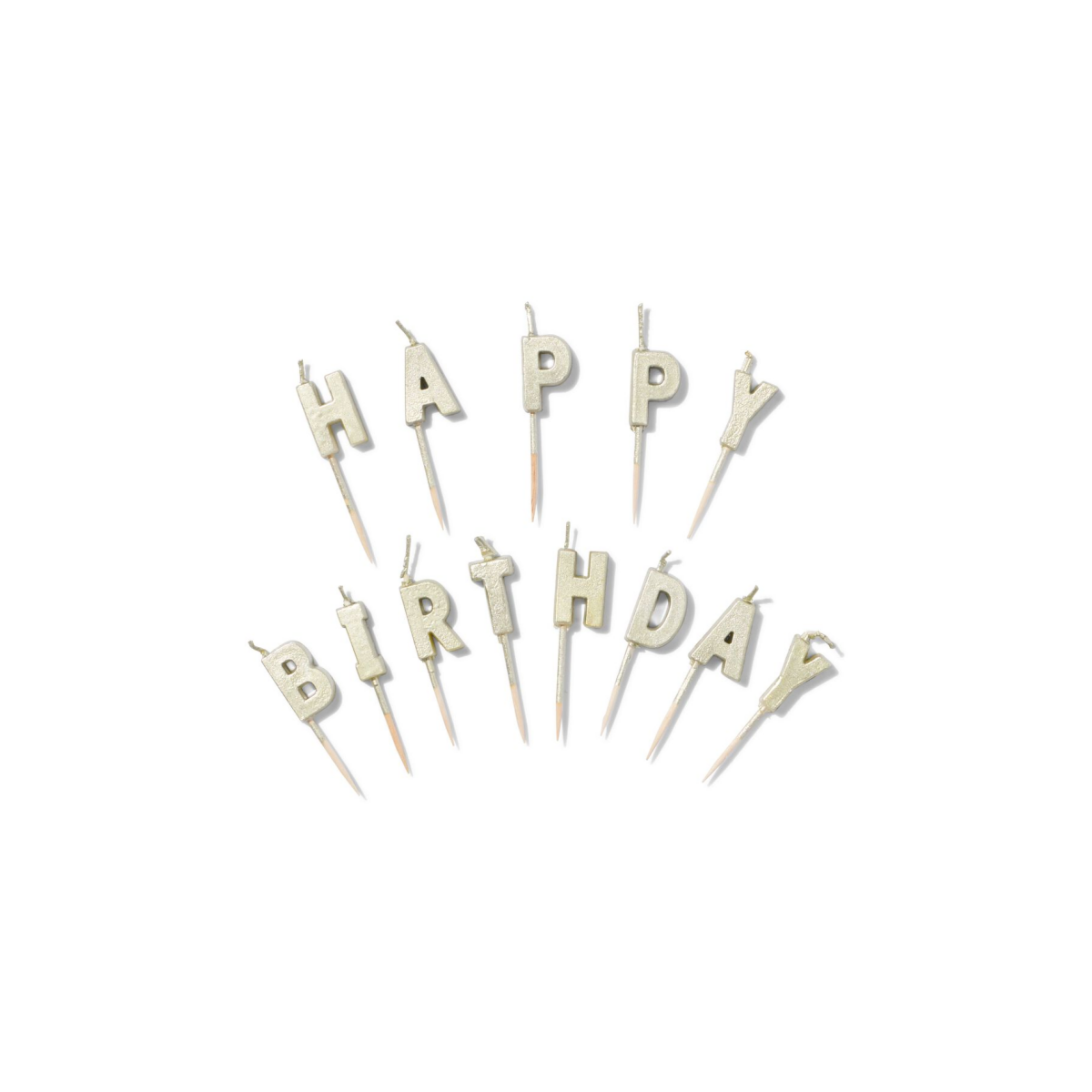 HEMA HEMA Taartkaarsjes H-A-P-P-Y B I-R-T-H-D-A-Y (goud)