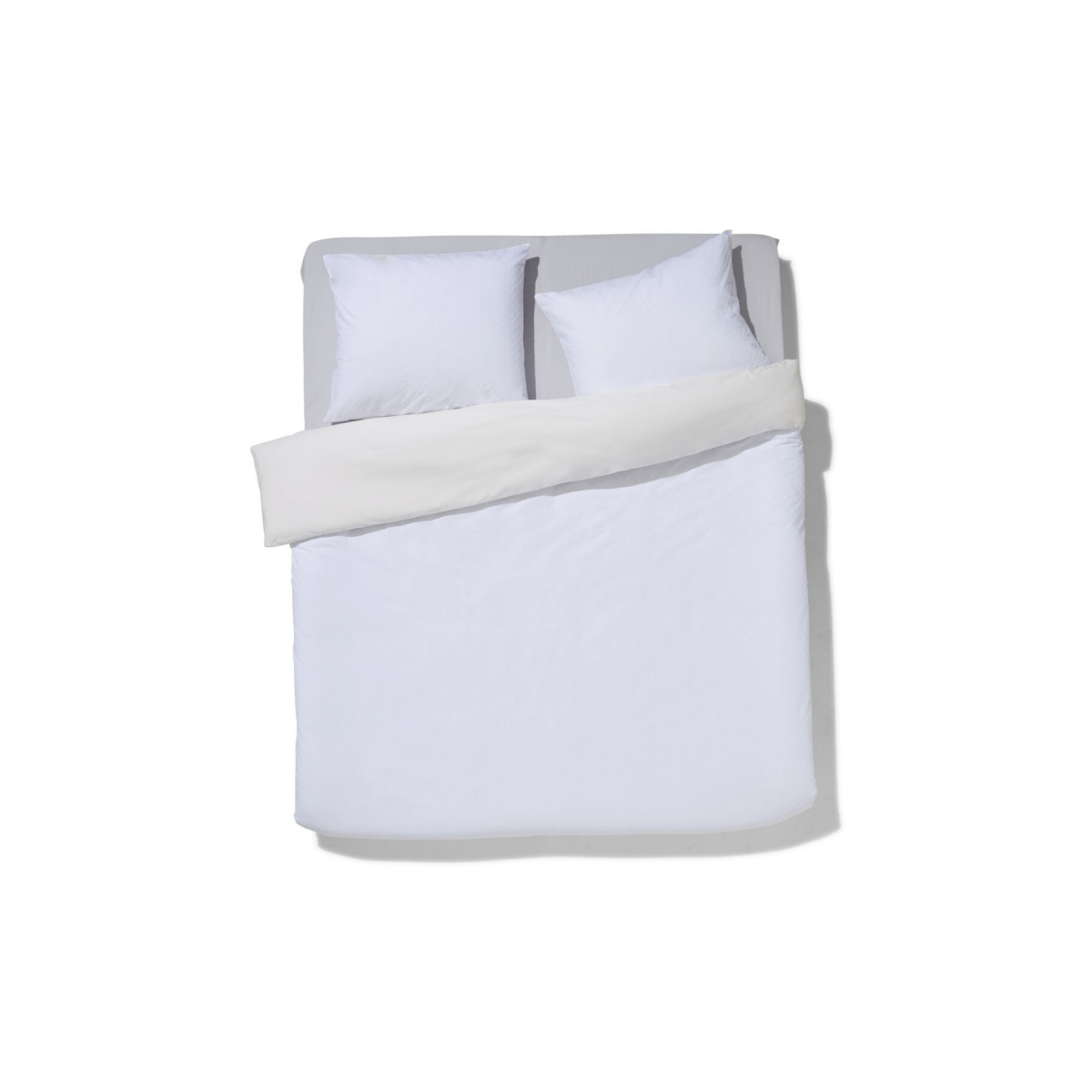 HEMA HEMA Dekbedovertrek 240x200/220cm Zacht Katoen Structuur Stip (wit)