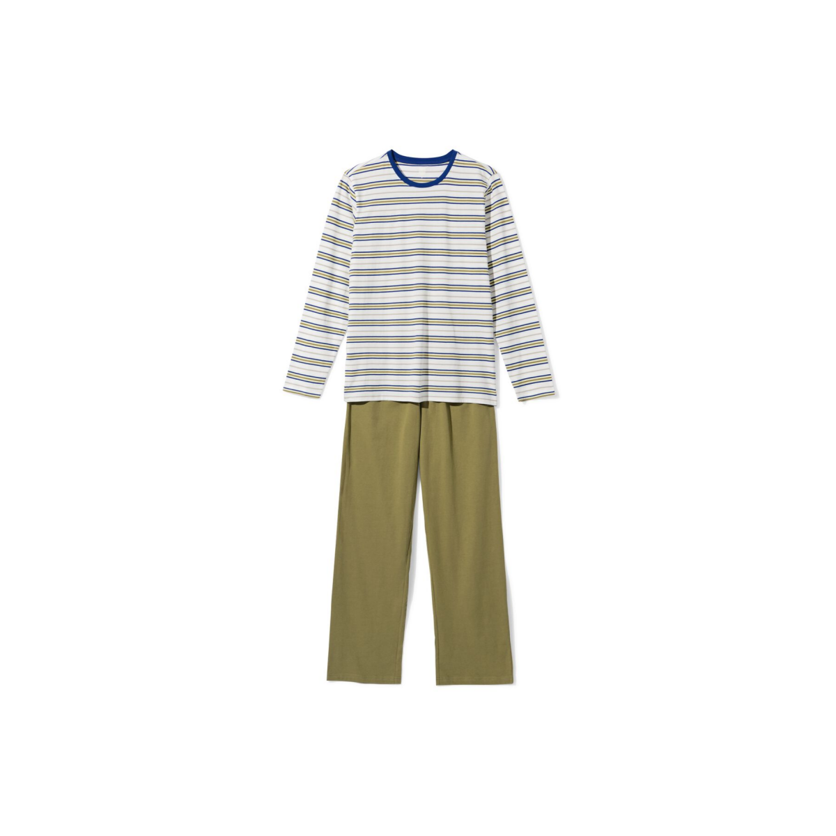 HEMA HEMA Herenpyjama Jonas Jersey Retro Gebroken Wit (gebroken wit)