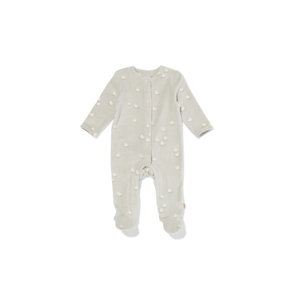 HEMA HEMA Newborn Boxpakje Velours Rib Eenden Lichtgroen (lichtgroen)