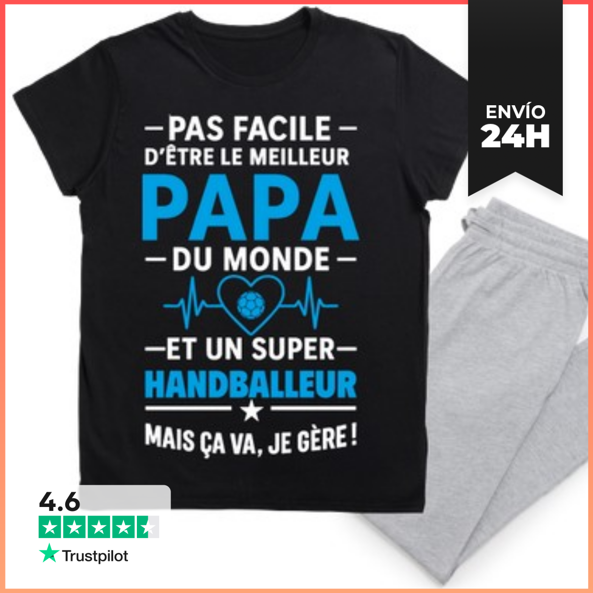 Pijama Papá Jugador De Balonmano Idea De Regalo LaTostadora