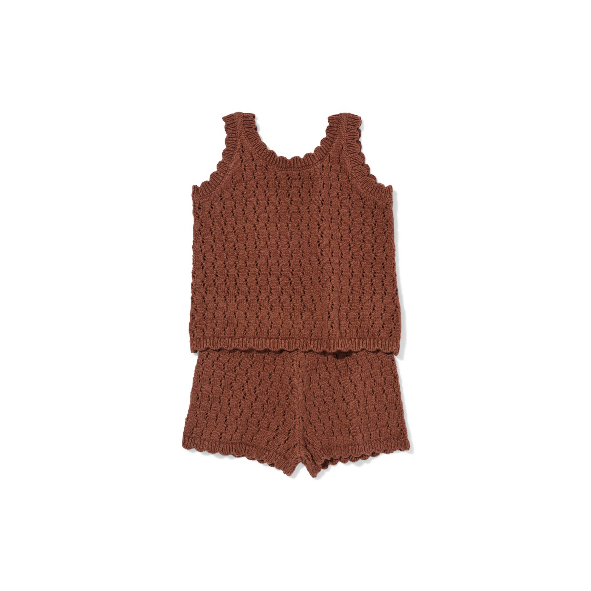 HEMA Babykledingset gehaakt bruin (bruin)