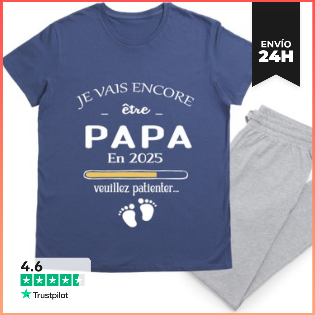 Pijama Anuncio de embarazo de papá 2025 camise laTostadora